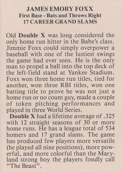 1987 Allstate Insurance Life Grand Slam #NNO Jimmie Foxx Back