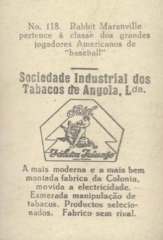 1928 Sociedade Industrial #118 Rabbit Maranville Back