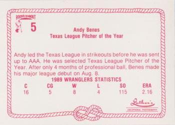 1989 Rock's Dugout Wichita Wranglers Update #5 Andy Benes Back