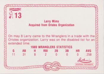 1989 Rock's Dugout Wichita Wranglers Update #13 Larry Mims Back
