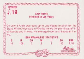 1989 Rock's Dugout Wichita Wranglers Update #19 Andy Benes Back