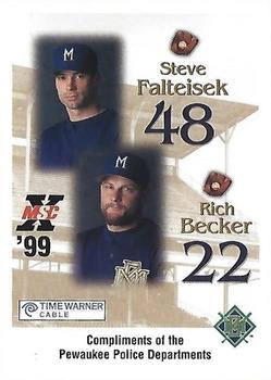 1999 Milwaukee Brewers Police - Compliments of the Pewaukee Police Departments #NNO Steve Falteisek / Rich Becker Front