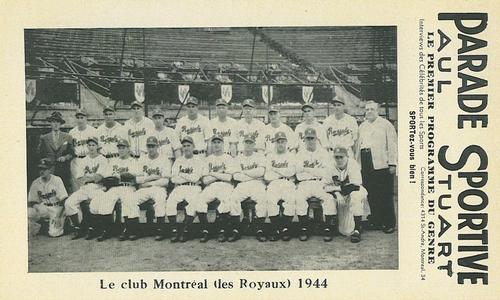 1943-48 Parade Sportive Photographs #NNO 1944 Montreal Royals Team Front
