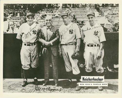 1936-37 Knickerbocker Beer New York Yankees Premium #NNO Tony Lazzeri / Jacob Ruppert / Joe DiMaggio / Frank Crosetti Front