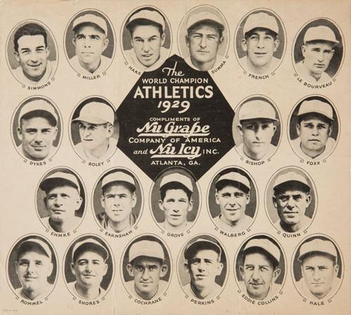 1929 Nu Grape / Nu Icy Philadelphia Athletics Premium #NNO 1929 Philadelphia Athletics Team Front