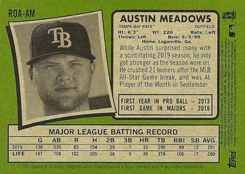 2020 Topps Heritage - Real One Autographs (High Number) #ROA-AM Austin Meadows Back
