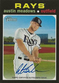 2020 Topps Heritage - Real One Autographs (High Number) #ROA-AM Austin Meadows Front