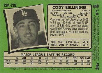2020 Topps Heritage - Real One Autographs (High Number) #ROA-CBE Cody Bellinger Back