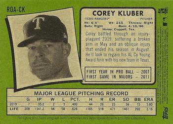 2020 Topps Heritage - Real One Autographs (High Number) #ROA-CK Corey Kluber Back