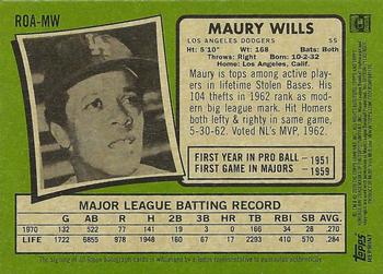 2020 Topps Heritage - Real One Autographs (High Number) #ROA-MW Maury Wills Back