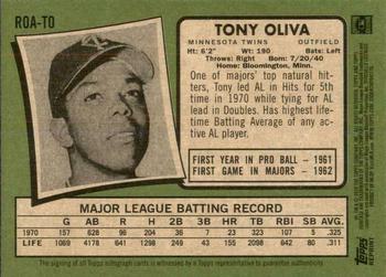 2020 Topps Heritage - Real One Autographs (High Number) #ROA-TO Tony Oliva Back