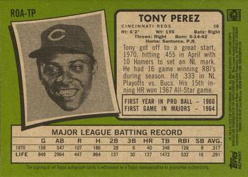 2020 Topps Heritage - Real One Autographs (High Number) #ROA-TP Tony Perez Back