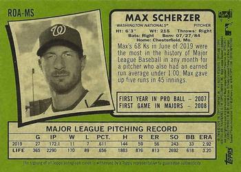 2020 Topps Heritage - Real One Autographs (High Number) #ROA-MS Max Scherzer Back