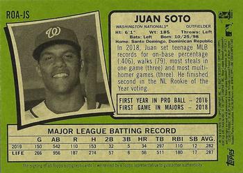 2020 Topps Heritage - Real One Autographs (High Number) #ROA-JS Juan Soto Back