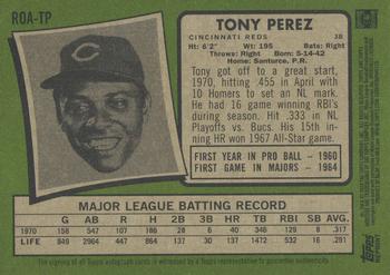 2020 Topps Heritage - Real One Autographs Special Edition Red Ink (High Number) #ROA-TP Tony Perez Back