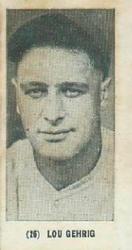1928 Greiners Bread #26 Lou Gehrig Front
