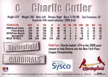 2011 Grandstand Springfield Cardinals SGA #NNO Charlie Cutler Back