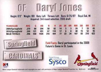 2011 Grandstand Springfield Cardinals SGA #NNO Daryl Jones Back