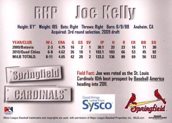 2011 Grandstand Springfield Cardinals SGA #NNO Joe Kelly Back