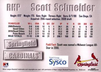 2011 Grandstand Springfield Cardinals SGA #NNO Scott Schneider Back