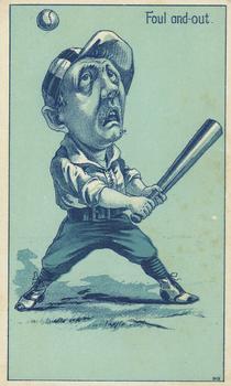 1887 Bluish Green Baseball Comics (H804-17) #NNO Foul And-Out Front