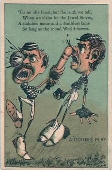1880 J.T. Keefe Big White Shoes Baseball Comics (H804-14) #NNO A Double Play Front