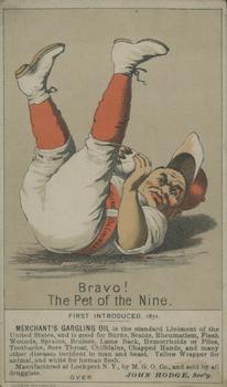 1880 Merchant's Gargling Oil Baseball Comics (H804-7) #NNO Bravo! The Pet Of The Nine Front