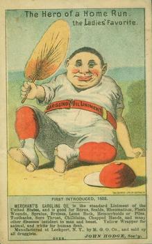 1880 Merchant's Gargling Oil Baseball Comics (H804-7) #NNO The Hero Of A Home Run Front