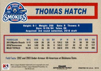 2019 Grandstand Tennessee Smokies #NNO Thomas Hatch Back