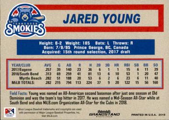 2019 Grandstand Tennessee Smokies #NNO Jared Young Back