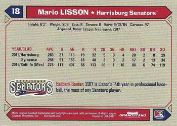 2017 Grandstand Harrisburg Senators #NNO Mario Lisson Back