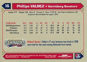 2017 Grandstand Harrisburg Senators #NNO Phillips Valdez Back
