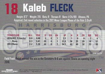 2018 Grandstand Harrisburg Senators #NNO Kaleb Fleck Back