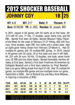 2012 Rand Wichita State #NNO Johnny Coy Back