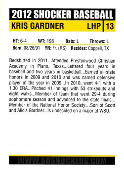 2012 Rand Wichita State #NNO Kris Gardner Back