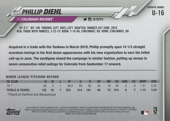 2020 Topps Update - Purple #U-16 Phillip Diehl Back