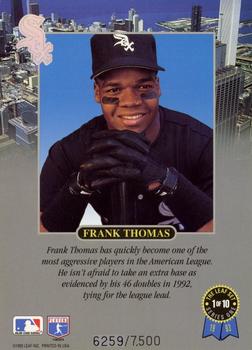 1993 Leaf - Frank Thomas Jumbo Box Topper #1 Frank Thomas Back