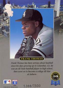 1993 Leaf - Frank Thomas Jumbo Box Topper #2 Frank Thomas Back