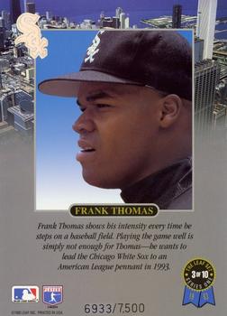 1993 Leaf - Frank Thomas Jumbo Box Topper #3 Frank Thomas Back