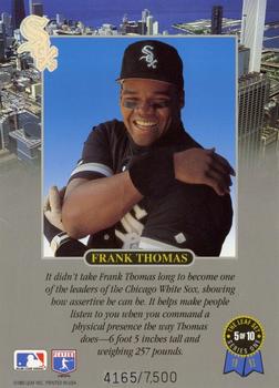 1993 Leaf - Frank Thomas Jumbo Box Topper #5 Frank Thomas Back