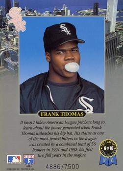 1993 Leaf - Frank Thomas Jumbo Box Topper #6 Frank Thomas Back
