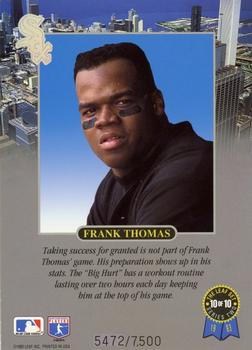 1993 Leaf - Frank Thomas Jumbo Box Topper #10 Frank Thomas Back