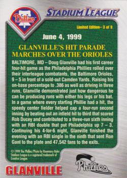 1999 Philadelphia Phillies Fan Appreciation Commemorative SGA #3 Doug Glanville Back