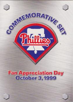 1999 Philadelphia Phillies Fan Appreciation Commemorative SGA #NNO Header Card Front