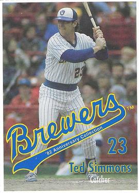 1992 Milwaukee Brewers Yearbook 1982 Anniversary Collection #NNO Ted Simmons Front