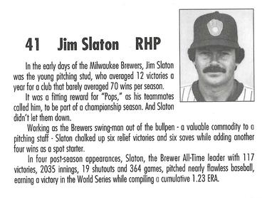 1992 Milwaukee Brewers Yearbook 1982 Anniversary Collection #NNO Jim Slaton Back