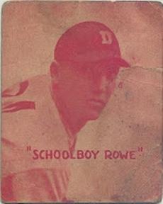 1934 American Boy Gum #NNO Schoolboy Rowe Front