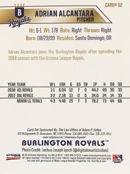 2019 Choice Burlington Royals #02 Adrian Alcantara Back