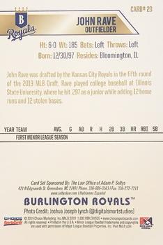 2019 Choice Burlington Royals #23 John Rave Back