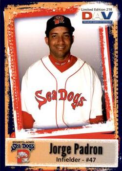 2011 DAV Minor / Independent / Summer Leagues #218 Jorge Padron Front